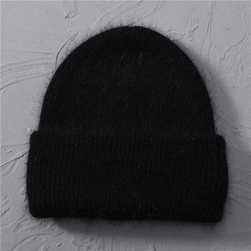 Casual Women's Hats Cashmere Wool Knitted Beanies Autumn Winter Brand New Three Fold Thick 2020 Knitted Girls Skullies Beanies daiiibabyyy